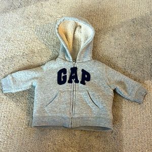 Gap shearling hood zip up